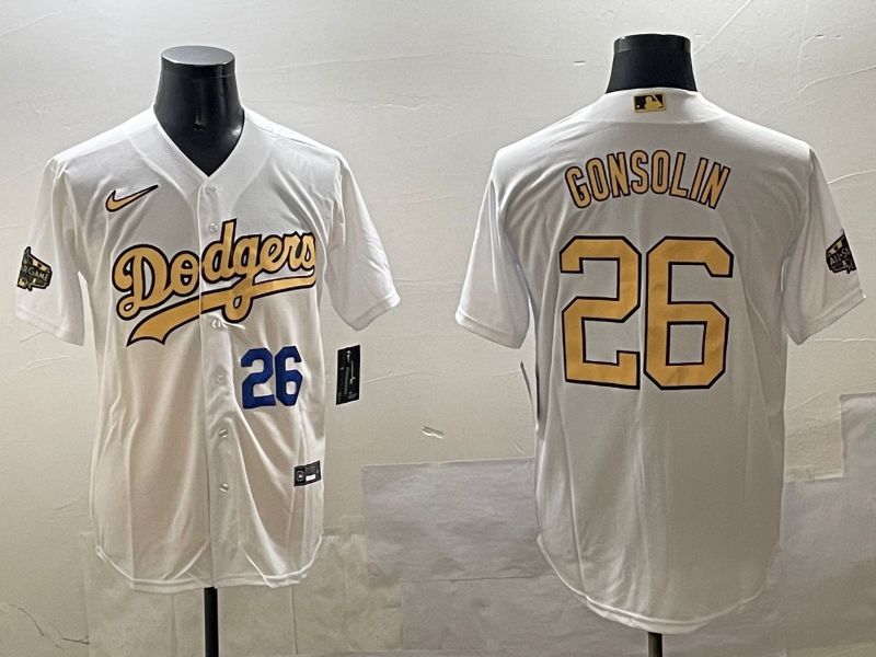 Men Los Angeles Dodgers #26 Gonsolin White All star Game 2025 Nike MLB Jersey style 3